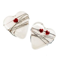 White with Red Hearts White with Red Hearts